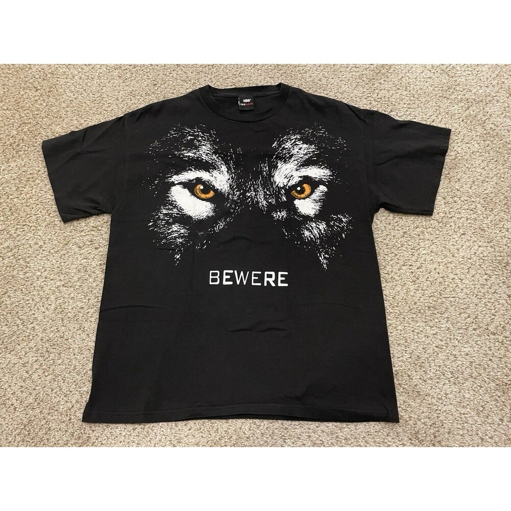 True Blood Shirt Mens L Black Bewere Wolf Graphic Short Sleeve HBO Series